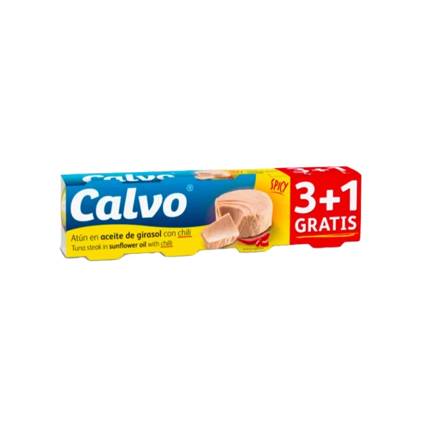 Ton cu chili in ulei vegetal Calvo 4 x 80g