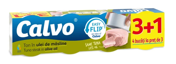 Ton in ulei masline Calvo Easy Flip  4 x 65g