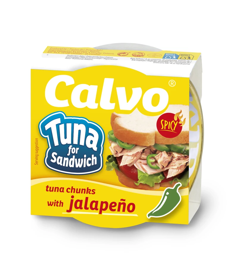 Ton cu jalapeno pentru sandvis Calvo 142g