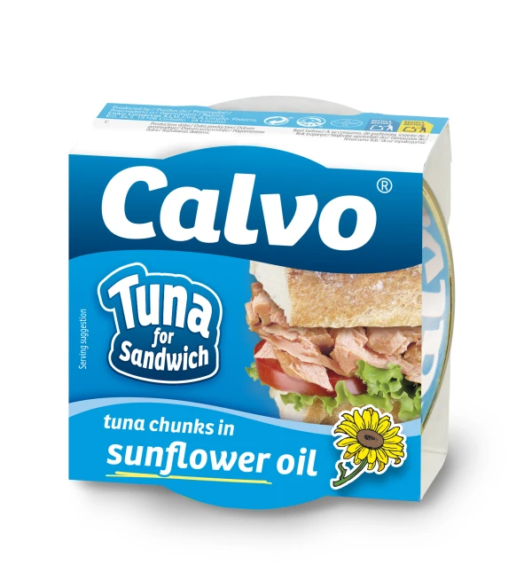 Ton in ulei vegetal pentru sandvis Calvo 142g